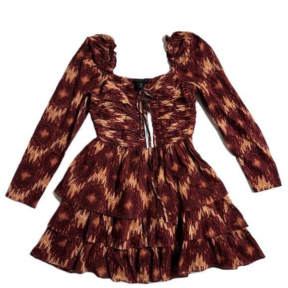 House of Harlow 1960 Chiffon Cocktail Party Long Puff Sleeve Dress Size M - Picture 2 of 13